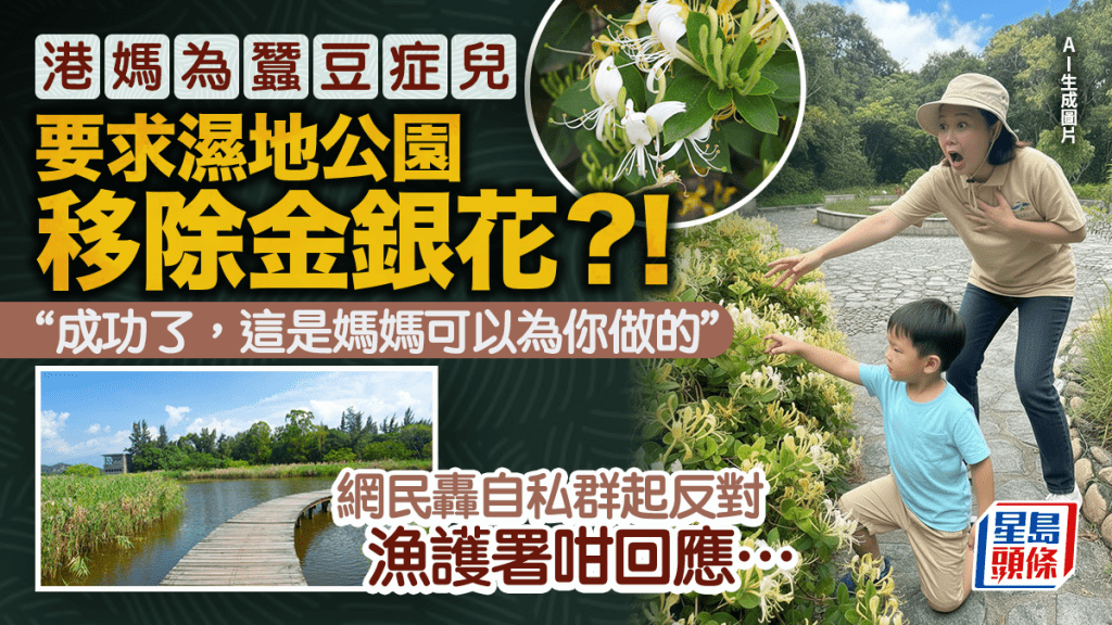 港媽為蠶豆症孩要求濕地公園移除金銀花?網民狂轟自私群起反對 園方最後咁處理……