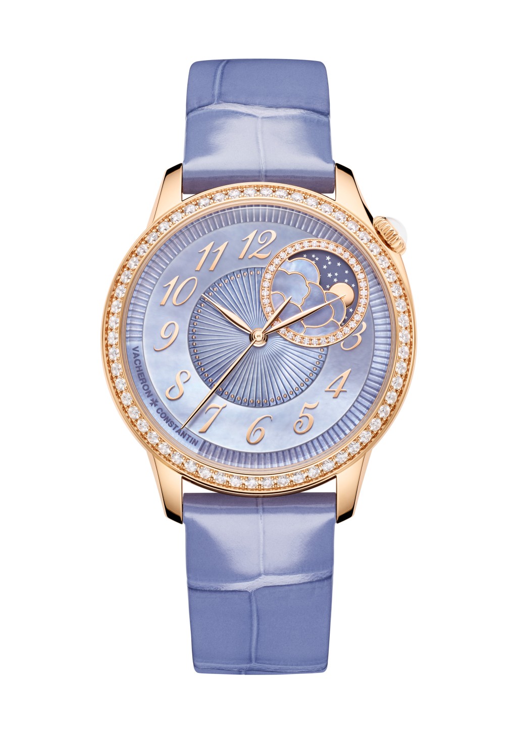 Vacheron Constantin Égérie Moon Phase；錶殼：37mm 粉紅金／機芯：1088 L自動／售價：$345,000（限量100枚）。