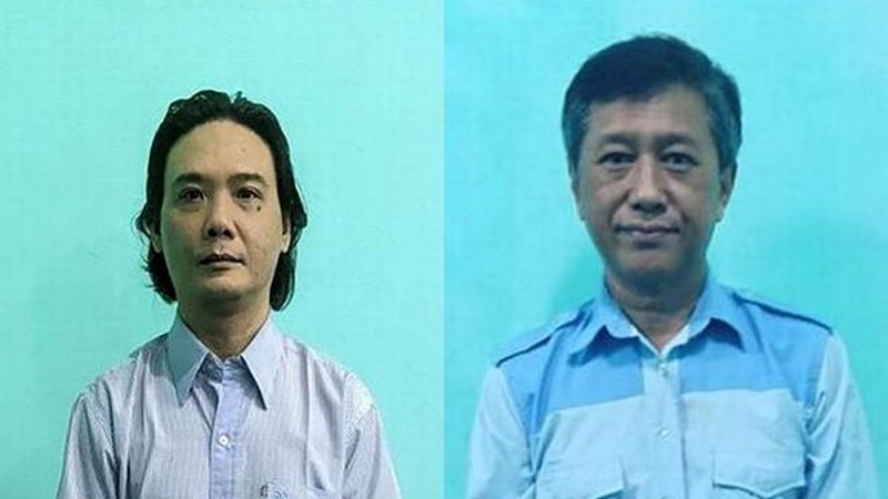 漂扎亞導（左）及覺敏友被軍事法庭判死刑。互聯網圖片