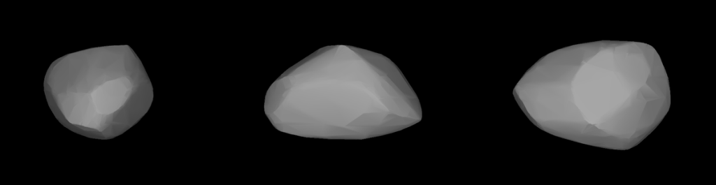 依据光变曲线建构出的“99942 阿波菲斯”（Apophis，又称毁神星）可能外形。 Astronomical Institute of the Charles University