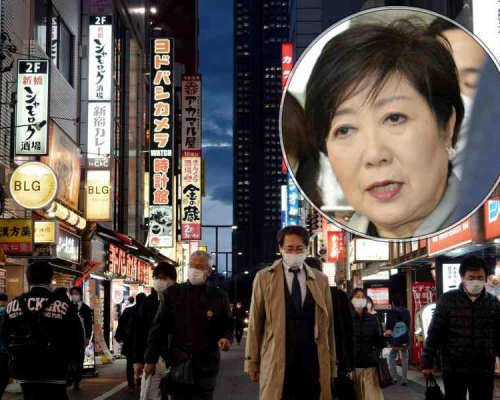 小池百合子指東京已接近宣布緊急狀態的邊緣。AP