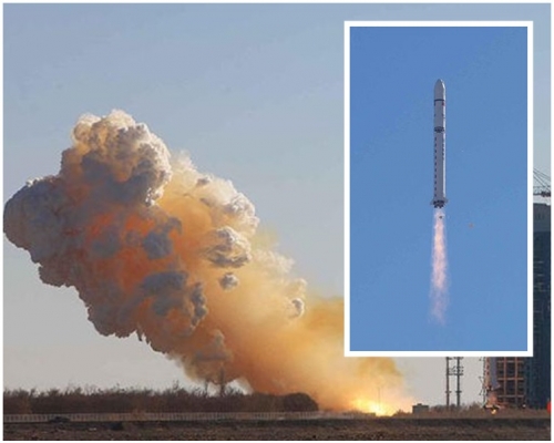 陸地勘查衛星一號昨日中午12時11分在酒泉發射升空。