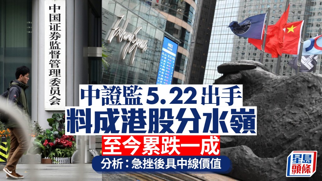 中證監5.22出手料成港股分水嶺 至今累跌一成 分析：急挫後具中線價值