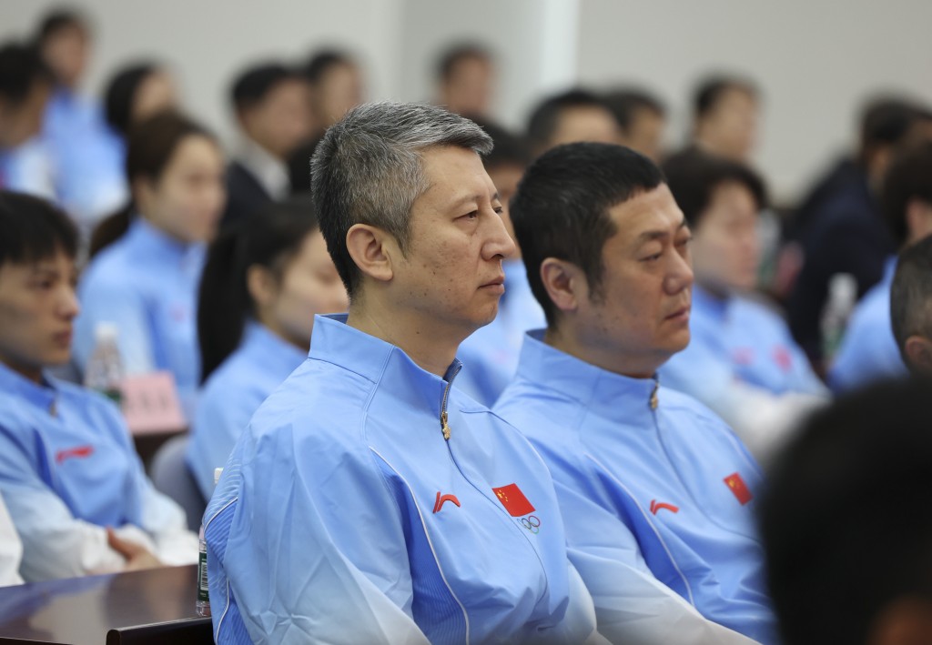 中国男篮主教练郭士强出席动员大会。 新华社
