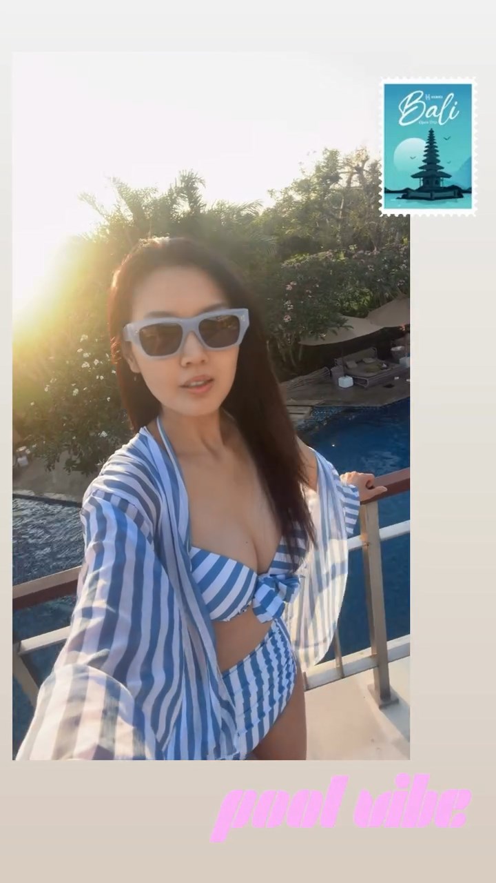 陳庭欣參加譚嘉儀婚禮好似去度假。