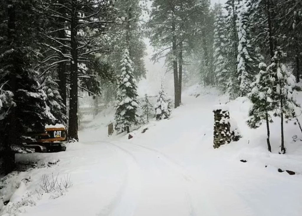 近日美國多處受暴風雪侵襲，通往謝洛美家的車道就經常積雪。