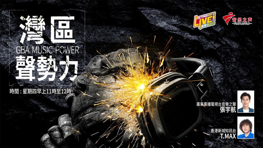 《灣區聲勢力》由廣東音樂之聲主持張宇航和香港新城知訊台T.MAX共同主持
