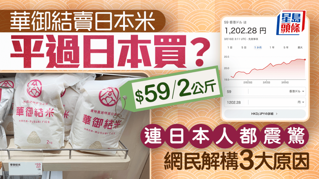 華御結日本米售價平過日本買？ 連日本人都震驚 網民解構3大原因 (附揀米及炊煮攻略)
