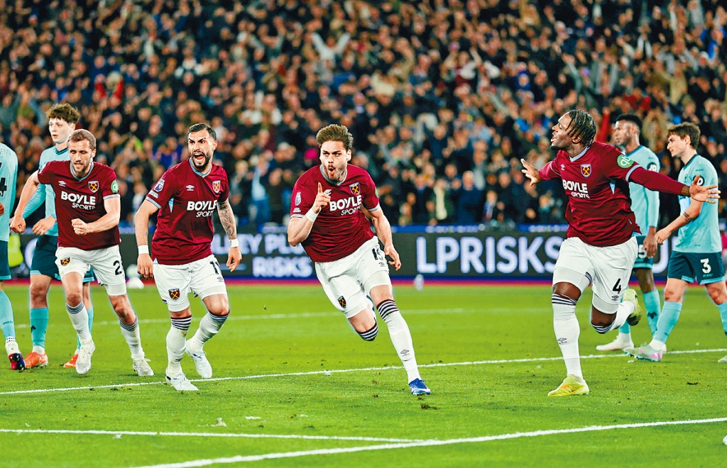 韋斯咸大勝狼隊，將熱刺踢落18位。