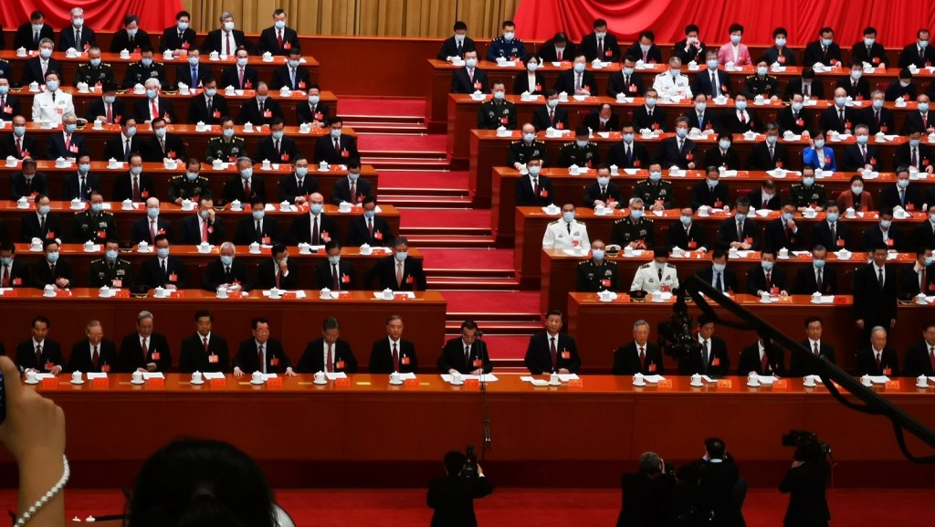 中共總書記習近平發表報告。楊浚源攝