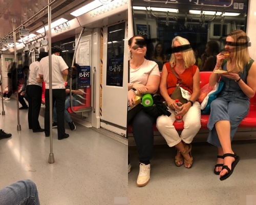 南京地铁被指对在车厢内饮食的乘客选择性执法。网图