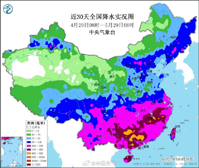 51個國家氣象站日降水量破春季歷史極值。 51個國家氣象站日降水量破春季歷史極值。