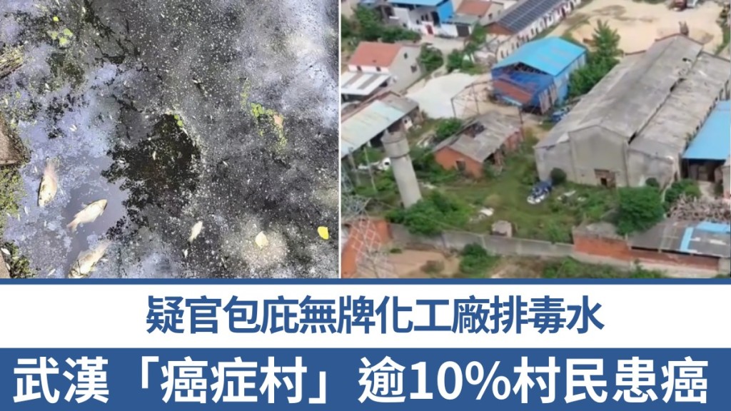 武漢「癌症村」585人62人罹癌，疑因無牌化工廠排毒水，或涉官員包庇。