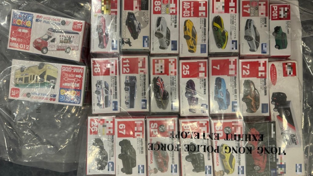 葵涌36歲男竊夾公仔機 偷走22部TOMICA車仔 警查天眼拘人。警方圖片
