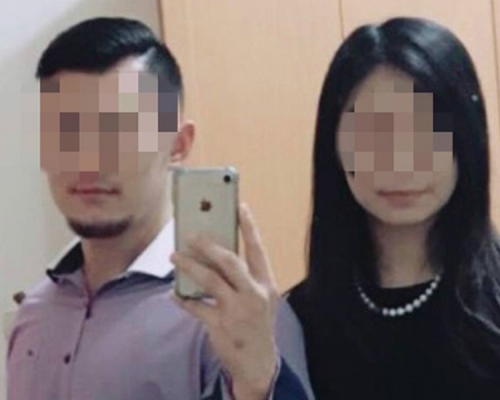 朱男（左）杀死女友黄女（右）后分尸，再埋在空地，事后发现在一个公园内上吊自杀。（网图）