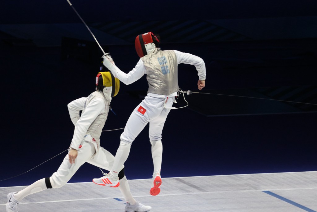 蔡俊彥（右）跳躍式打法令不少對手無所適從。徐嘉華攝