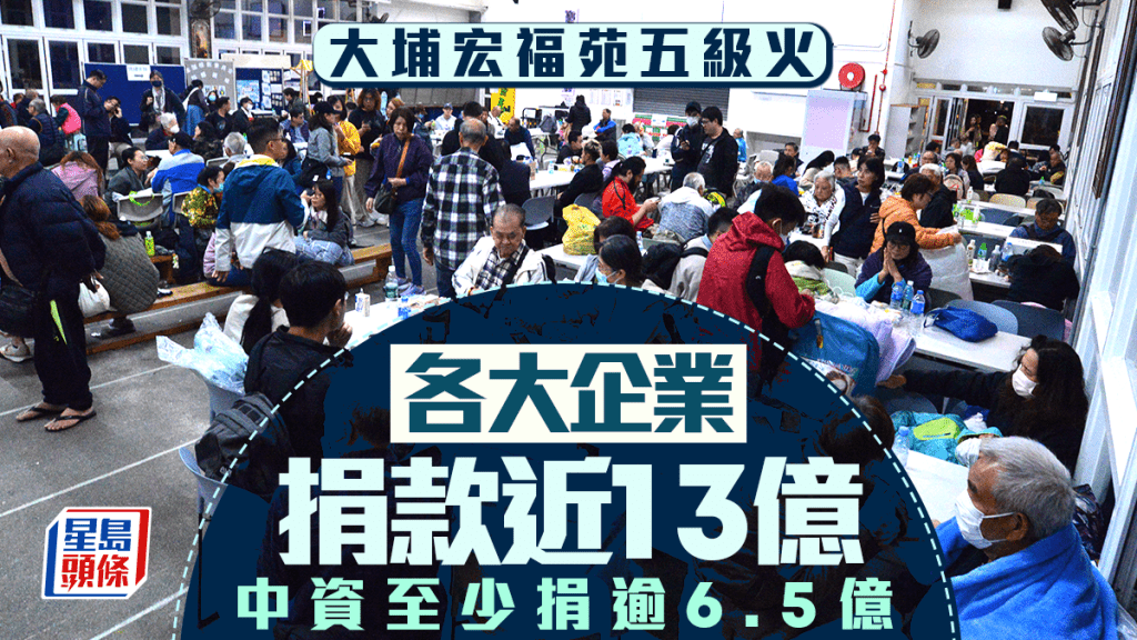 大埔宏福苑五級火｜各大企業捐款近13億 中資至少捐逾6.5億 科企新增加密幣錢包募捐