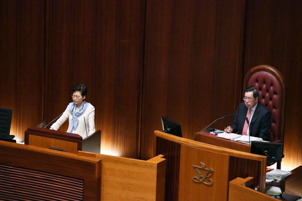 林鄭月娥今早出席行政長官答問大會。