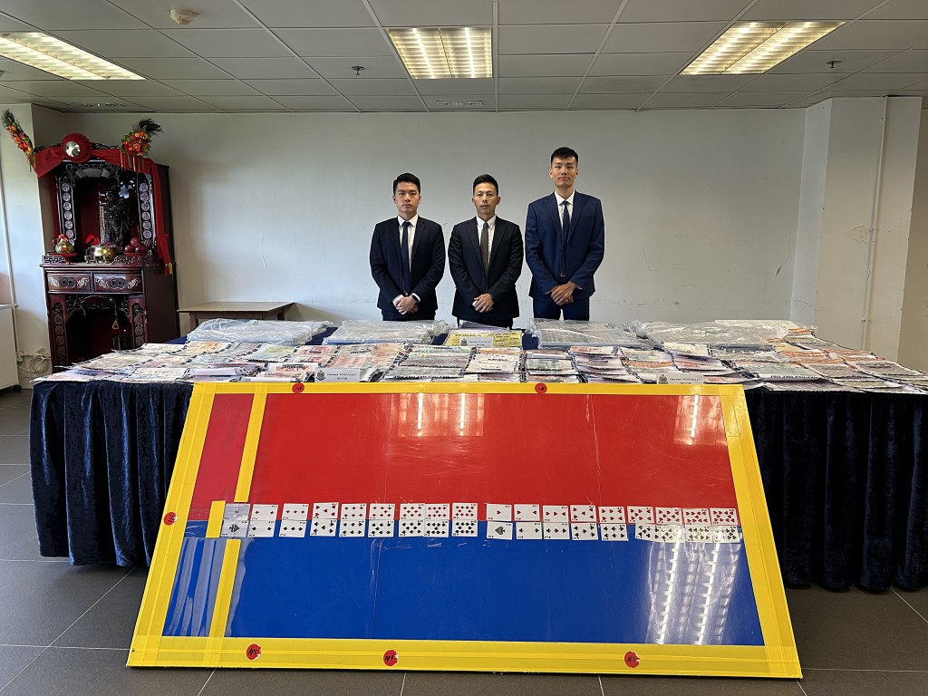 警方展示相關證物。