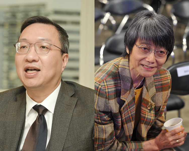 大律師公會前主席林定國(左)；曾任林鄭競選辦資深顧問的前高官余黎青萍(右)。 資料圖片