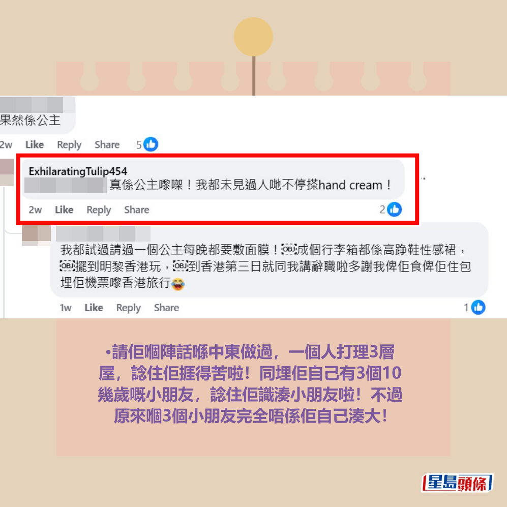 facebook截圖（資料來源：ExhilaratingTulip454＠facebook聘請工人姐姐關注組）