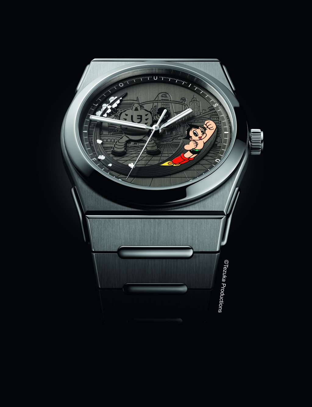 Louis Erard×Astro Boy Neo Digiteur，表壳：40mm钛金属及不锈钢/ 机芯：Sellita SW300-1自动/ 限量：178枚/ 售价：3,990瑞郎。