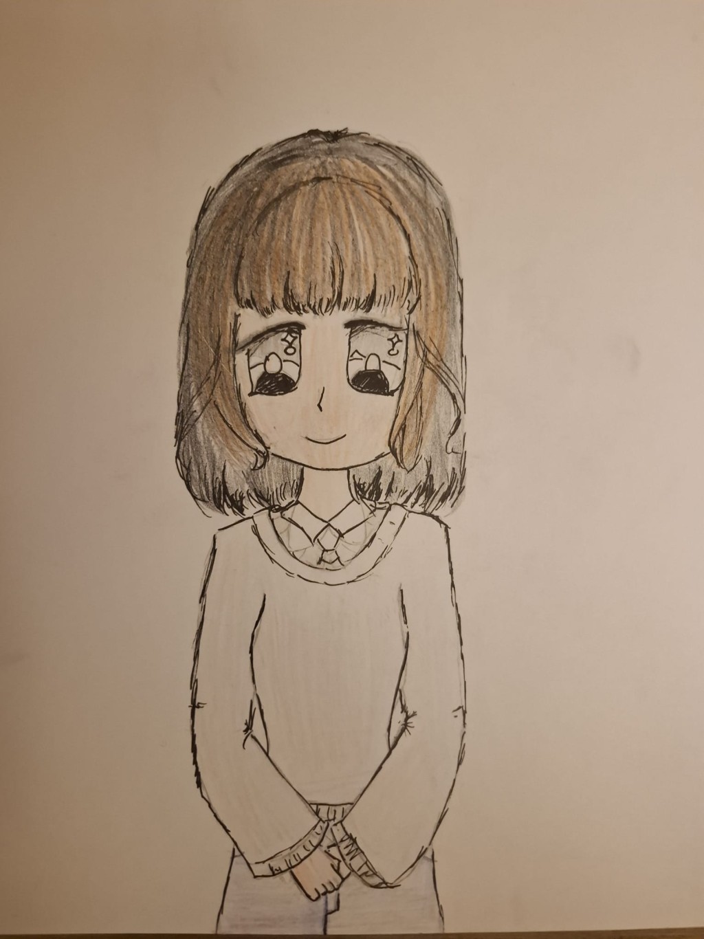 女兒筆下的程媽媽,表情如影印。(圖片來源:受訪者提供) 女兒筆下的程媽媽,表情如影印。(圖片來源:受訪者提供)