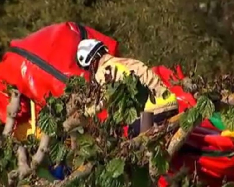 救援人员赶到救出受伤儿童。网图