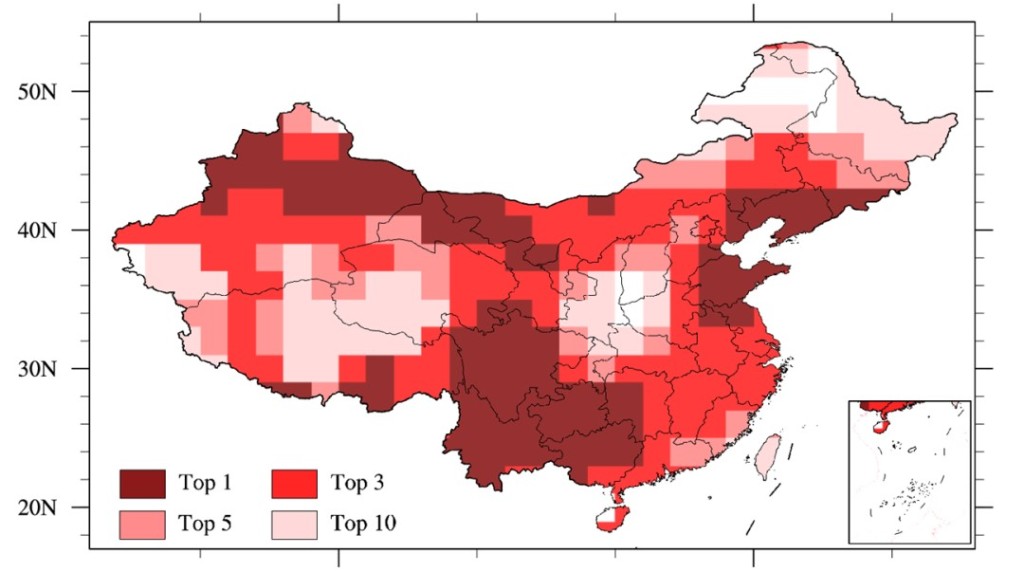 中國2023年平均溫度歷史排名