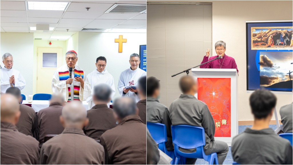 周守仁與陳謳明到懲教所 為在囚人士送上祝福