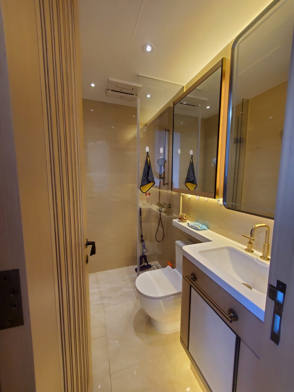 浴室設有多組鏡櫃，有不少收納空間放置洗漱用品。