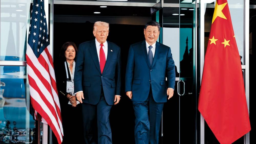 去年10月底，國家主席習近平在南韓與美國總統特朗普會晤。 新華社