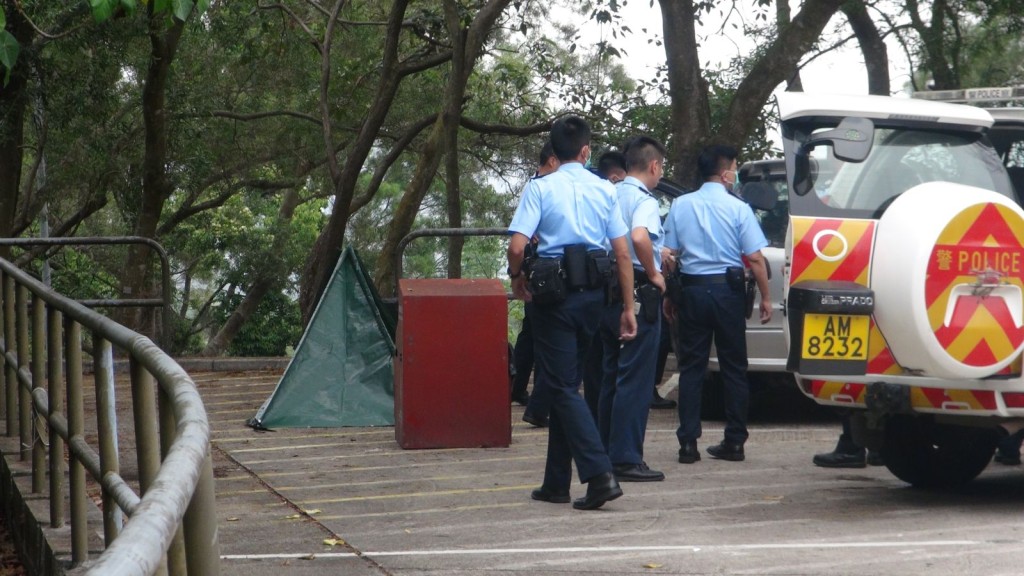 警方封鎖現場調查。 林明思攝
