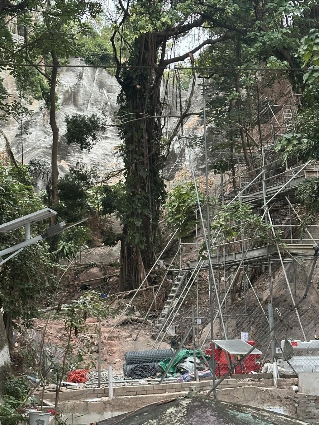 主教山僭建問題嚴重,地政署近日派員執法清理部分雜物。Threads圖片 主教山僭建問題嚴重,地政署近日派員執法清理部分雜物。Threads圖片