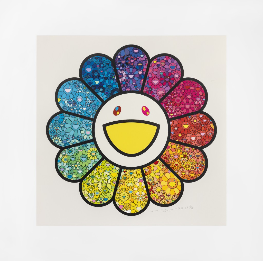 日本藝術家村上隆的限量版印刷作品《Flower Sparkles!》。(2021年) 日本藝術家村上隆的限量版印刷作品《Flower Sparkles!》。(2021年)