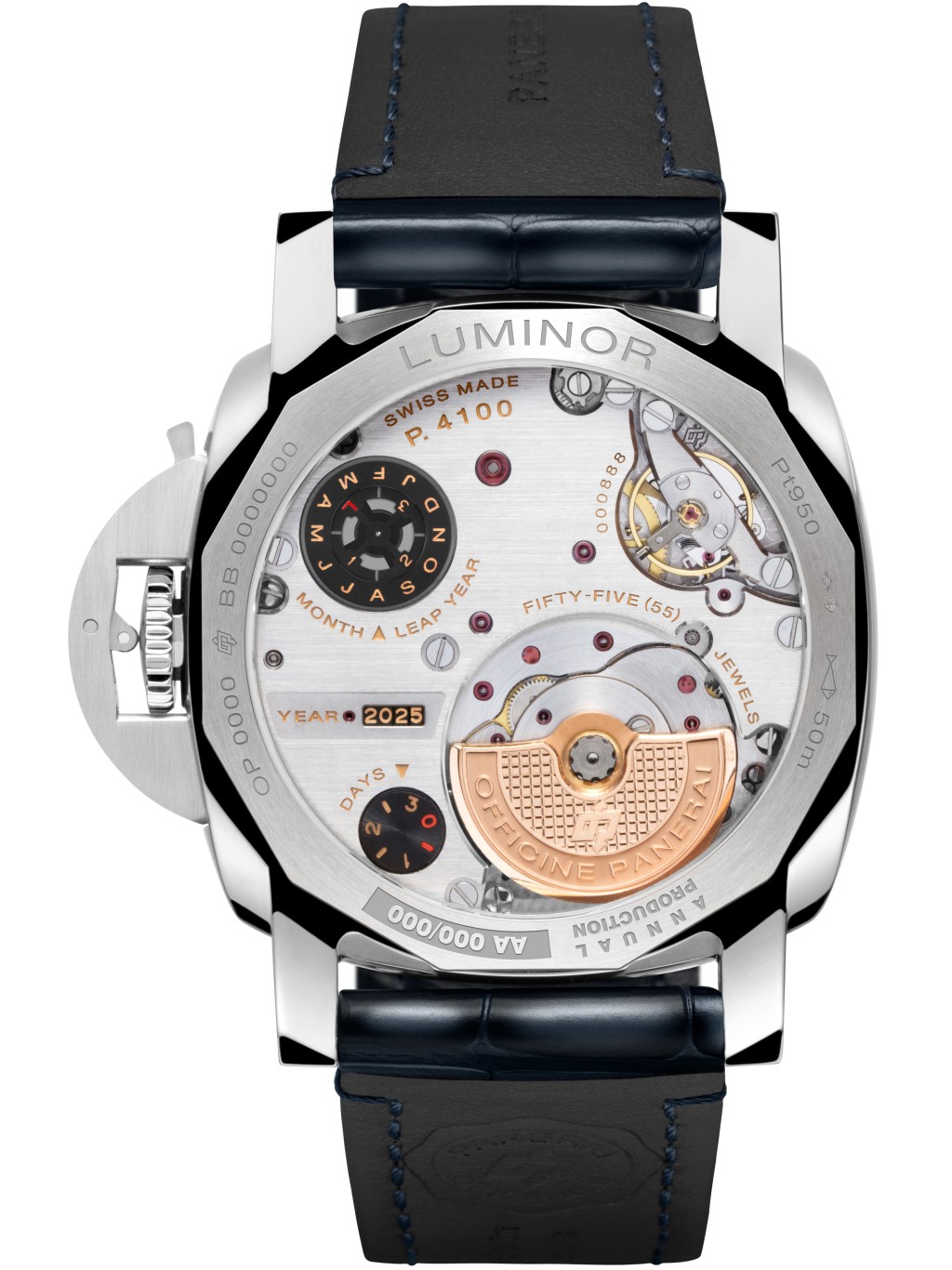 Panerai Luminor Perpetual Calendar GMT Platinumtech PAM01575,機芯:P.4100自動。 Panerai Luminor Perpetual Calendar GMT Platinumtech PAM01575,機芯:P.4100自動。
