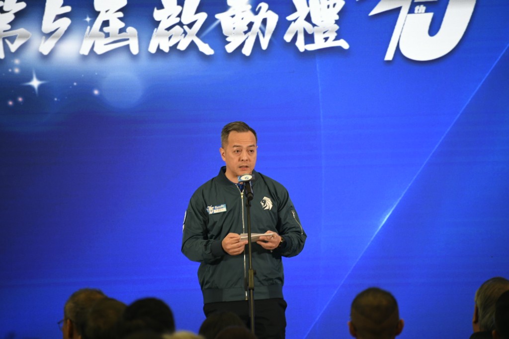 警務處處長周一鳴今日在第五屆禁毒領袖學院啟動禮上致辭。楊偉亨攝