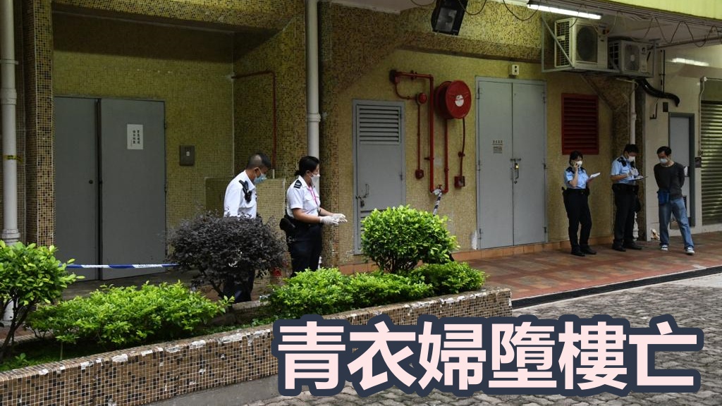 青衣婦墮樓亡。