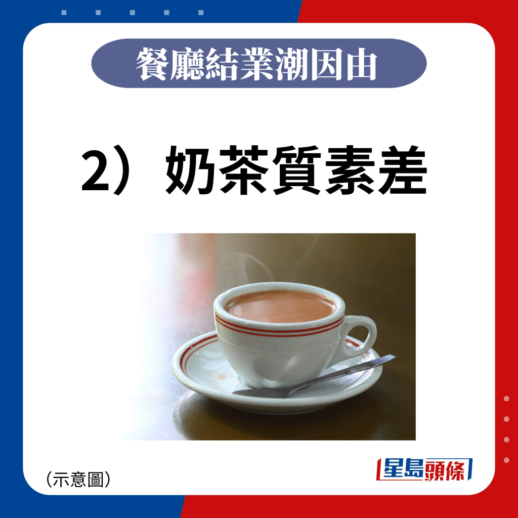 2）奶茶質素差