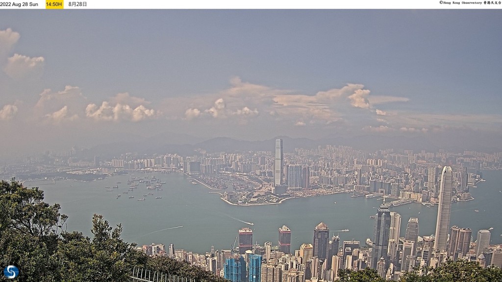 在太平山望向東北偏北面拍攝的照片。天文台