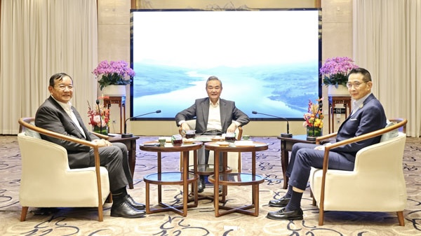 中柬泰三國外長在雲南安寧茶敘。  外交部