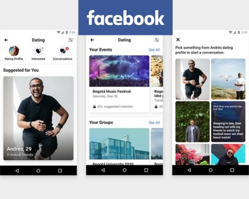 哥倫比亞率先試用最新交友約會功能Facebook Dating。網圖