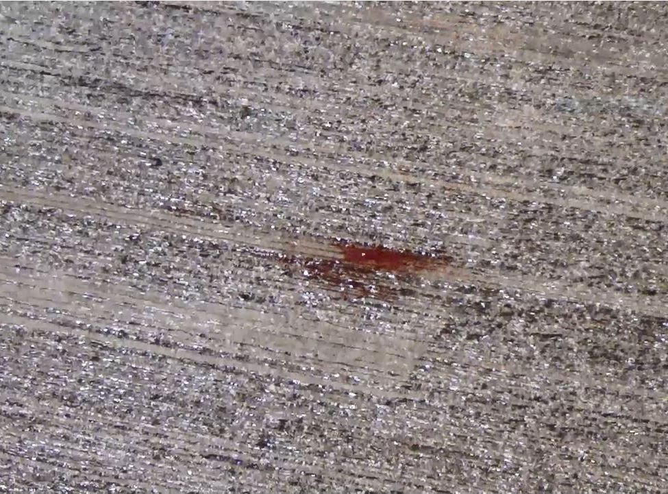 地面上留有血跡。