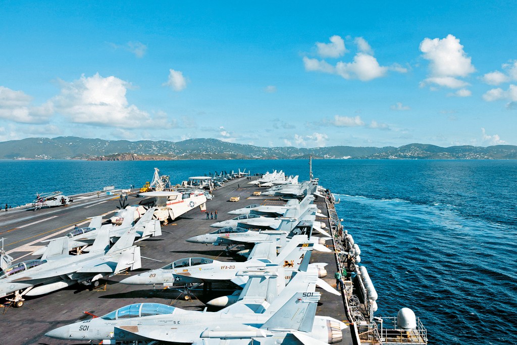 本周部署在美屬維京群島的美國最大航母「福特號」。