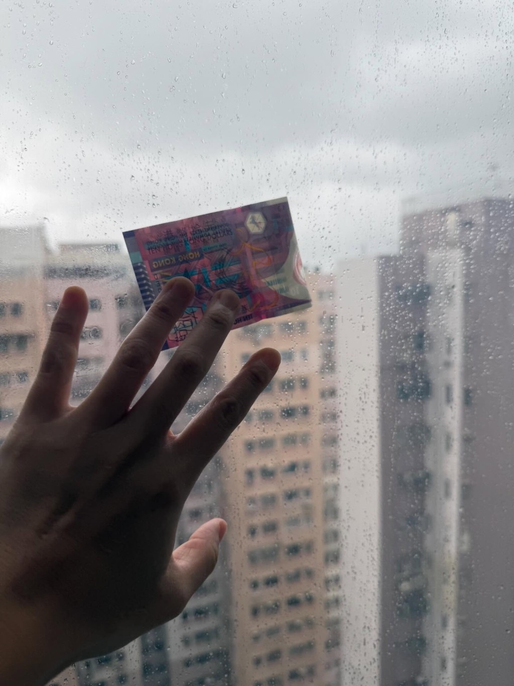 有網民指自己的窗戶收獲一張10元鈔票。threads@nelsha.schnauzer圖片