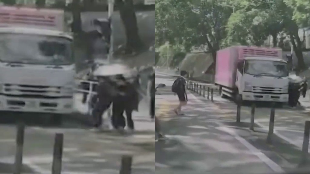 車Cam｜荃灣貨車衝燈險「三殺」過路女生 警追查迅速拘43歲危駕司機