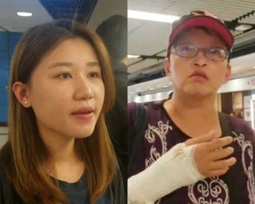 乘客鍾小姐(左);乘客謝小姐(右)。 林思明攝