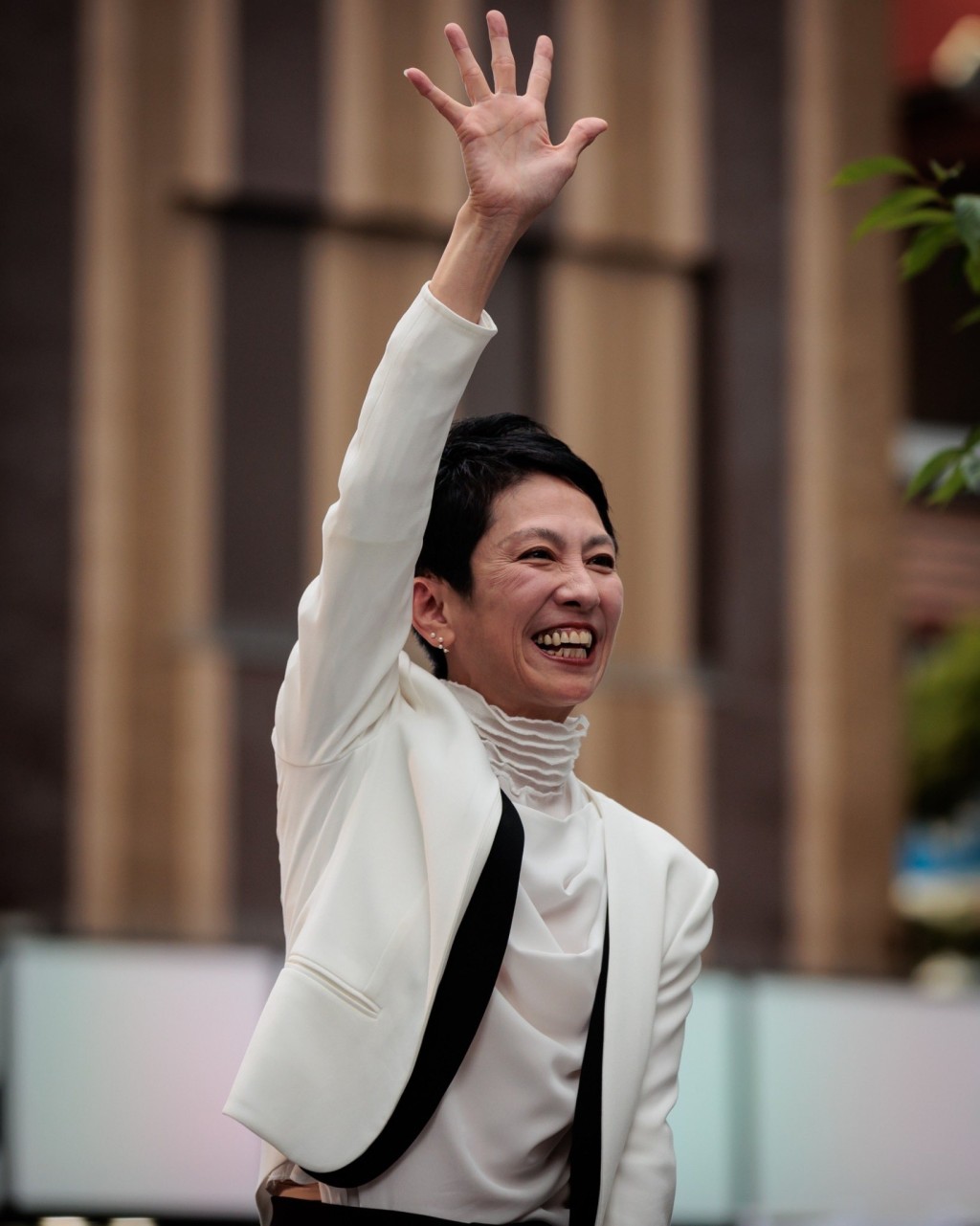蓮舫在新宿街頭演說，宣布國會議員「畢業」，投入參選東京都知事。