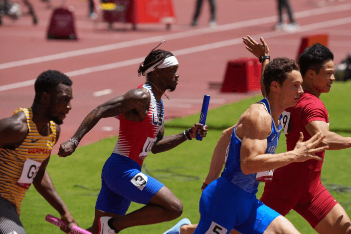 美国队这届奥运表现不如人意，4 X100米又出事。AP