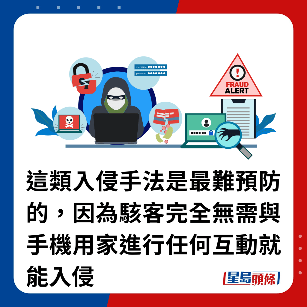 這類入侵手法是最難預防的，因為駭客完全無需與手機用家進行任何互動就能入侵